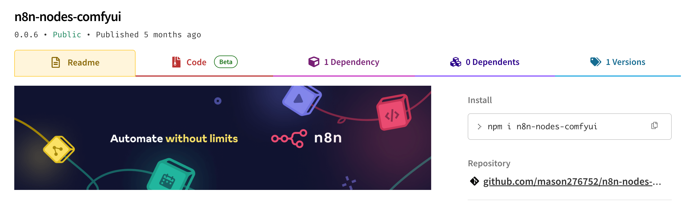 在 n8n 社区节点市场搜索并安装 n8n-nodes-comfyui